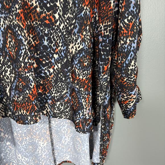Eloquii Colorful Animal Print High Low Tunic Length Top - 20 - Women's Plus Size - Picture 3 of 7